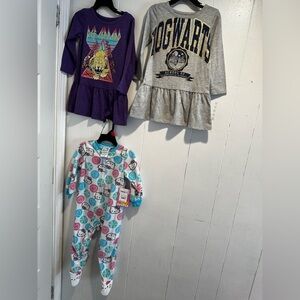 2 dresses and 1 hello kitty pj